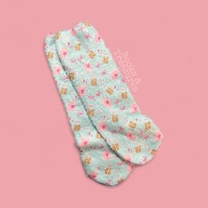 Cozy Bookish Socks | Hand Drawn Iced Coffee & Book Design | Book Lover Gift